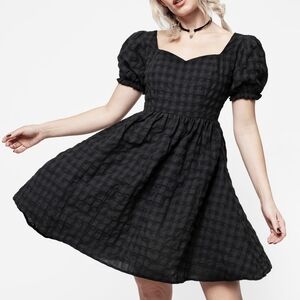 Disturbia Cobalt Gingham Check Mini Dress - Women's Size US 12 - Grunge Fairy